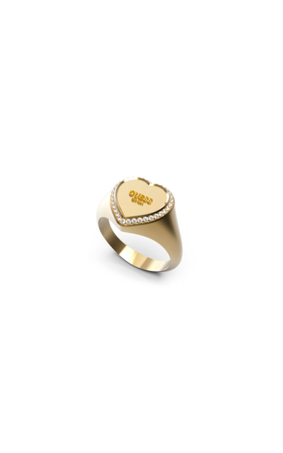 GUESS STEEL JUBR01430JWYG54 Χρυσό Δαχτυλίδι Με Καρδιά