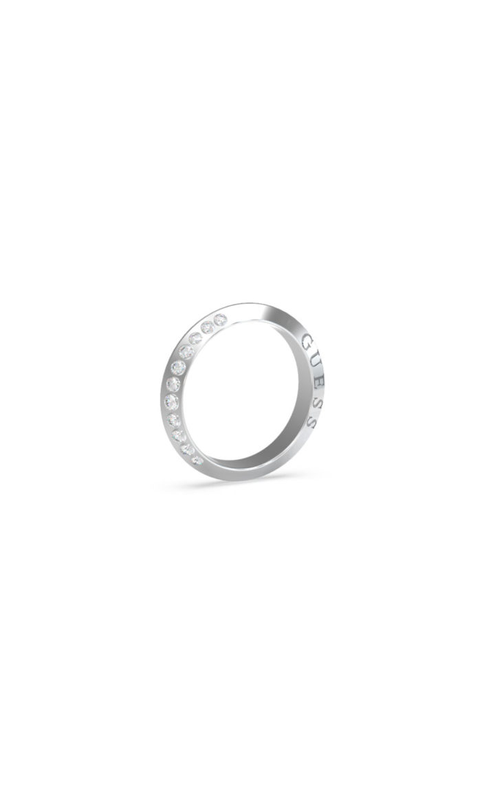 GUESS STEEL JUBR02188JWRH52 Ασημένιο Δαχτυλίδι Με Λογότυπο