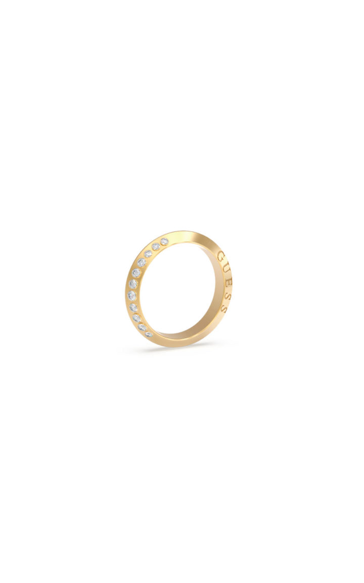 GUESS STEEL JUBR02188JWYG52 Χρυσό Δαχτυλίδι Με Λογότυπο