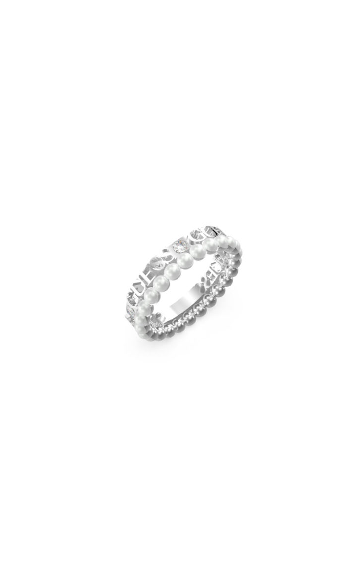 GUESS STEEL JUBR02267JWRH54 Ασημένιο Δαχτυλίδι Με Πέρλες