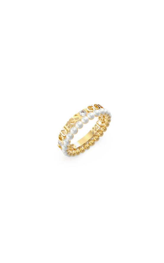GUESS STEEL JUBR02267JWYG52 Χρυσό Δαχτυλίδι Με Πέρλες