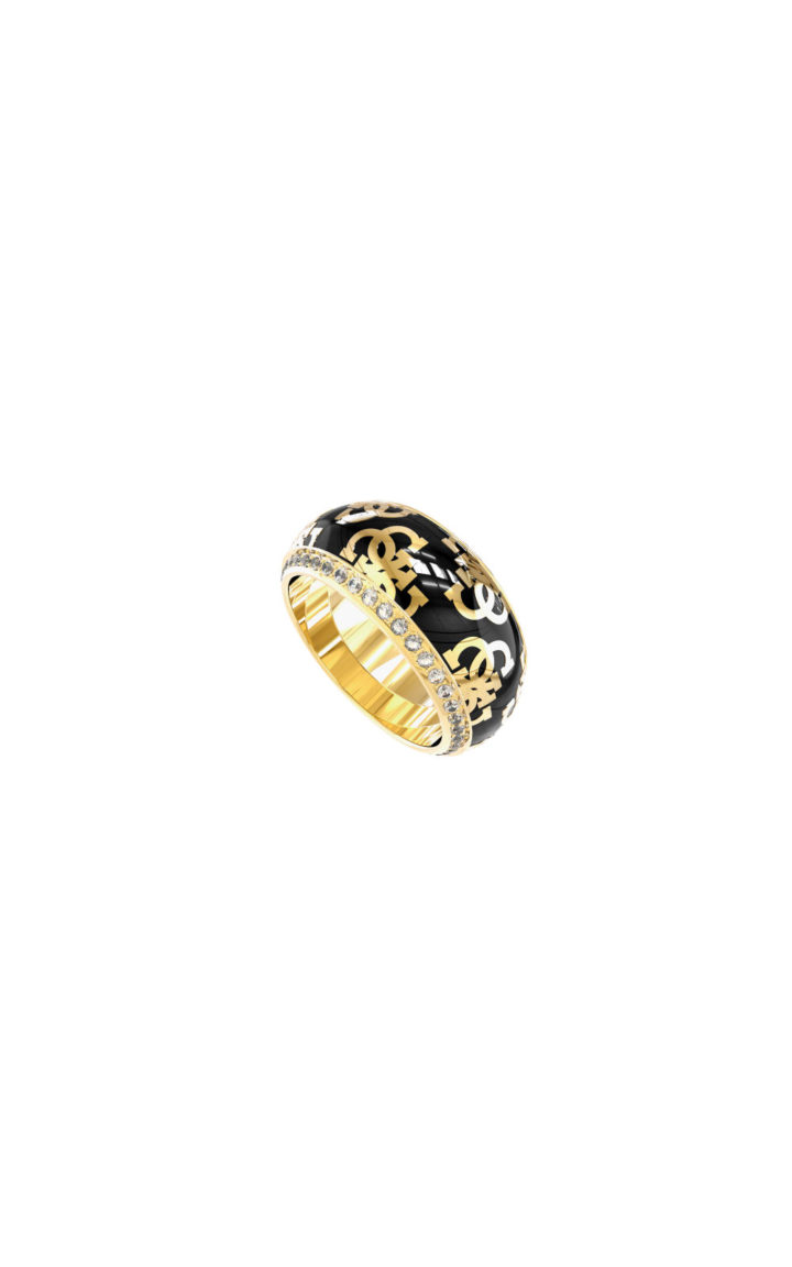 GUESS STEEL JUBR02279JWYGBK54 Δίχρωμο Δαχτυλίδι Με Λογότυπο