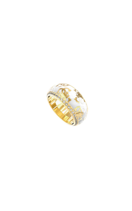 GUESS STEEL JUBR02279JWYGWH56 Δίχρωμο Δαχτυλίδι Με Λογότυπο