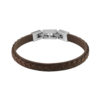 GUESS STEEL JUMB02143JWSTTMT-U Καφέ Δερμάτινο Βραχιόλι