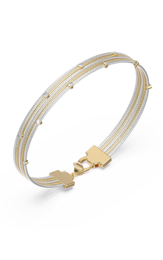 GUESS STEEL KALYBE JUBB05387JWYGRHL Χειροπέδα Δίχρωμη Με Πέτρες