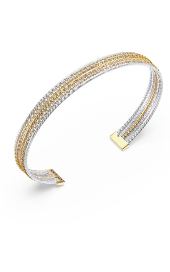 GUESS STEEL KALYBE JUBB05394JWYGRHL Χειροπέδα Δίχρωμη Με Πέτρες