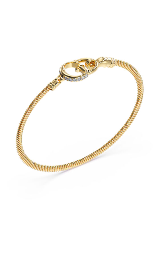 GUESS STEEL KALYBE JUBB05399JWYGL Βραχιόλι Χρυσό Με Λογότυπο Με Πέτρες