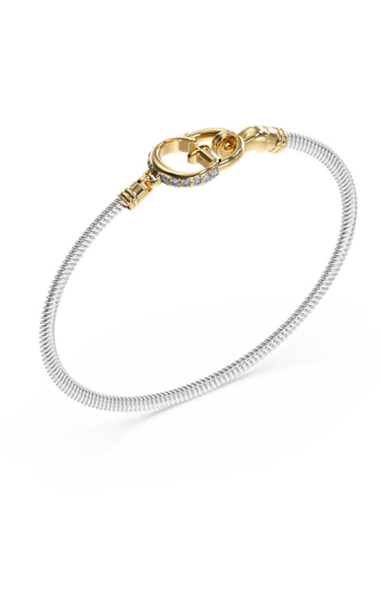 GUESS STEEL KALYBE JUBB05399JWYGRHL Βραχιόλι Δίχρωμο Με Λογότυπο Με Πέτρες