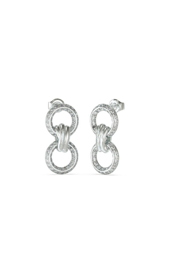 GUESS STEEL KNOT YOU JUBE04061JWRHT-U Ασημένια Σκουλαρίκια Με Πέτρες