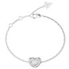 GUESS STEEL L.O.V.E. JUBB05461JWRHL Βραχιόλι Ασημένιο Με Καρδιά Με Πέτρες