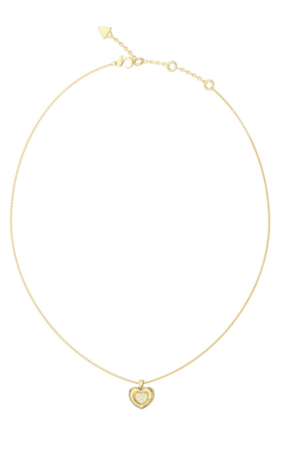 GUESS STEEL L.O.V.E. JUBN05463JWYGT/U Κολιέ Χρυσό Με Καρδιά