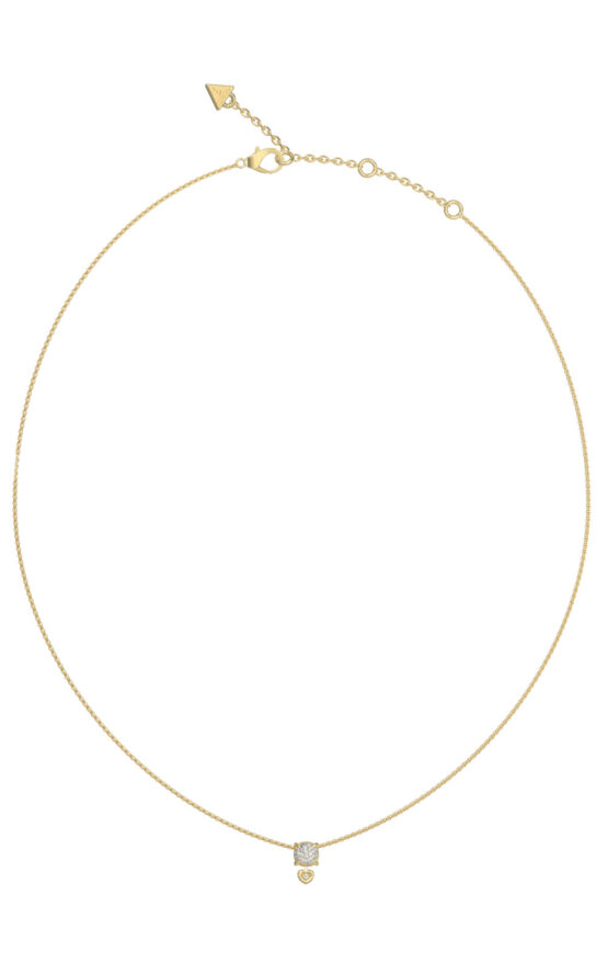 GUESS STEEL L.O.V.E. JUBN05467JWYGT/U Κολιέ Χρυσό Με Σχέδιο Με Καρδιά