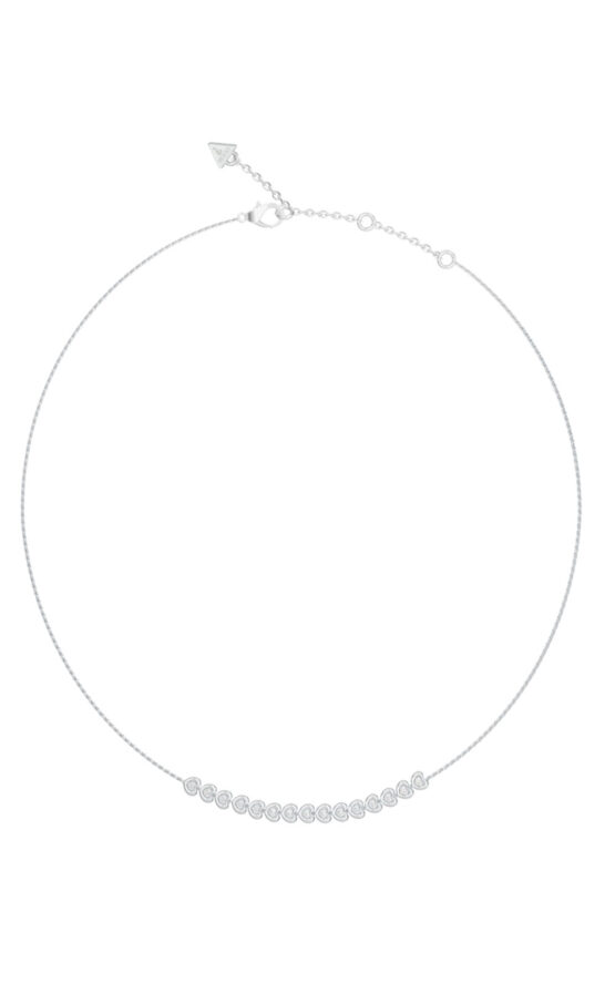 GUESS STEEL L.O.V.E. JUBN05471JWRHT/U Κολιέ Ασημένιο Με Πέτρες