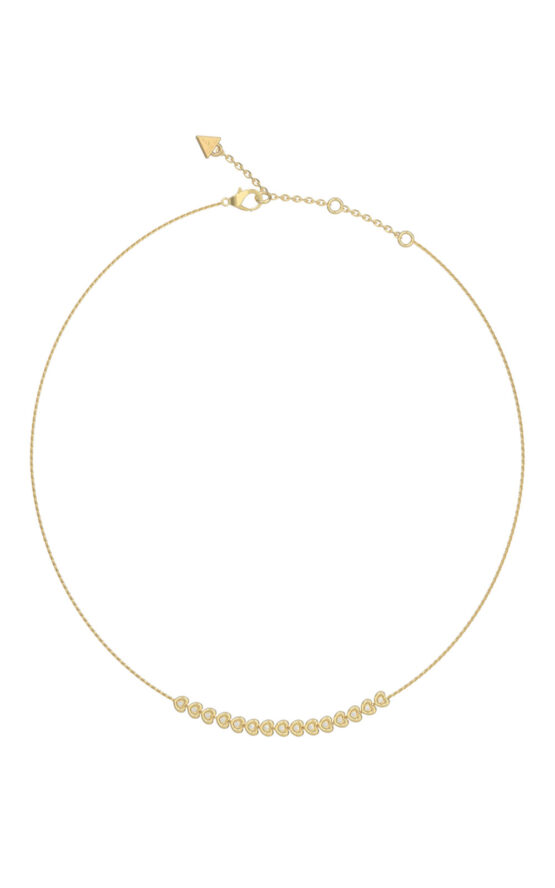 GUESS STEEL L.O.V.E. JUBN05471JWYGT/U Κολιέ Χρυσό Με Πέτρες