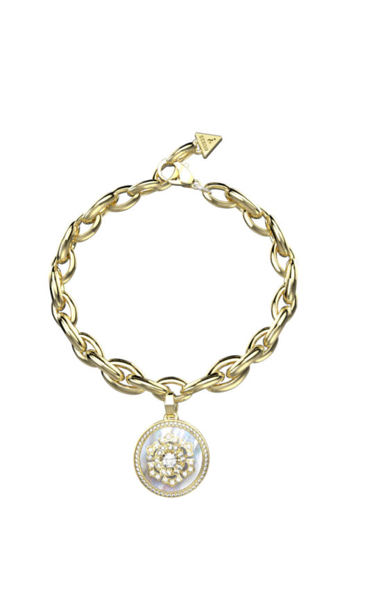 GUESS STEEL LA FLEUR JUBB04546JWYGL Βραχιόλι Χρυσό Με Σχέδιο Με Πέτρες