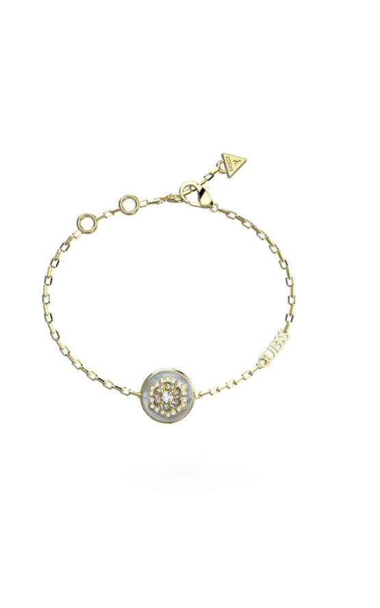 GUESS STEEL LA FLEUR JUBB04549JWYGL Βραχιόλι Χρυσό Με Σχέδιο Με Πέτρες