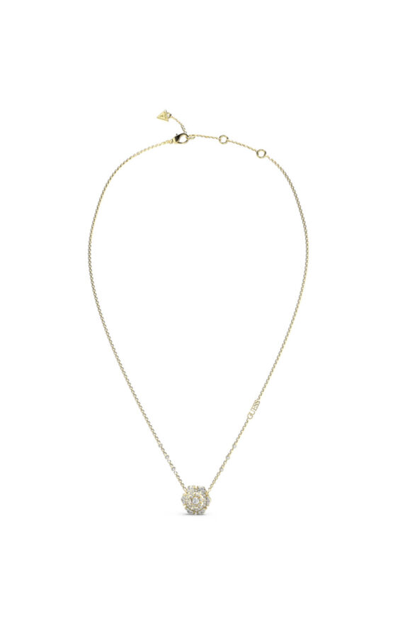 GUESS STEEL LA FLEUR JUBN04556JWYGT/U Κολιέ Χρυσό Με Σχέδιο Με Πέτρες