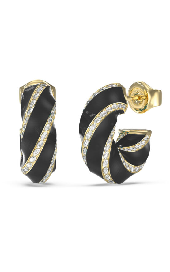 GUESS STEEL LE MIRAGE JUBE05383JWYGBKT/U Κρίκοι Μαύροι Με Πέτρες