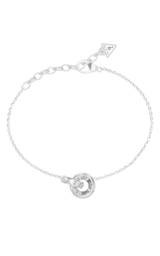 GUESS STEEL LES BAGUETTES JUBB06331JWRHL Βραχιόλι Ασημένιο Με Δυο Κρικάκια Με Πέτρες