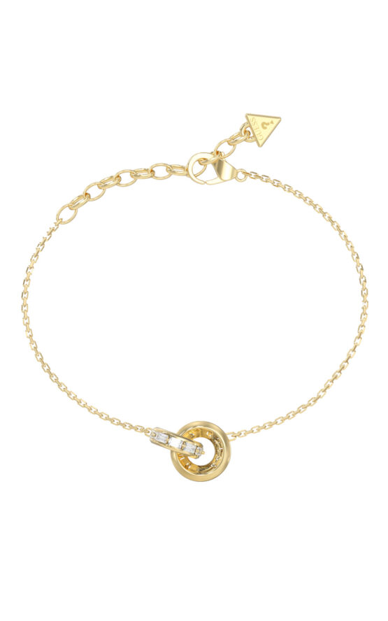 GUESS STEEL LES BAGUETTES JUBB06331JWYGL Βραχιόλι Χρυσό Με Δυο Κρικάκια Με Πέτρες