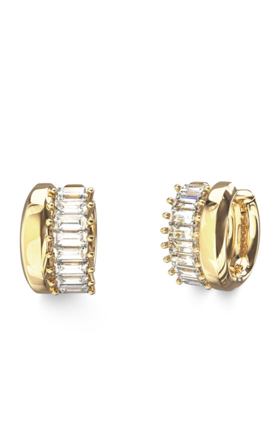 GUESS STEEL LES BAGUETTES JUBE06327JWYGT/U Κρίκοι Χρυσοί Με Πέτρες