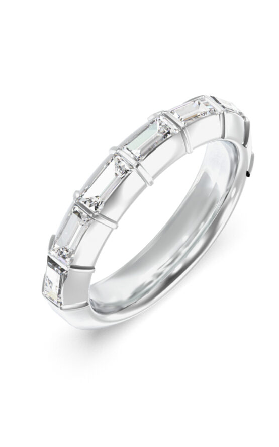 GUESS STEEL LES BAGUETTES JUBR06333JWRH56 Δαχτυλίδι Ασημένιο Με Πέτρες