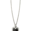 GUESS STEEL LIFE IN TOKYO JUMN06097JWSTBKT/U Κολιέ Ασημένιο Με Μαύρη Ταυτότητα Και Λογότυπο