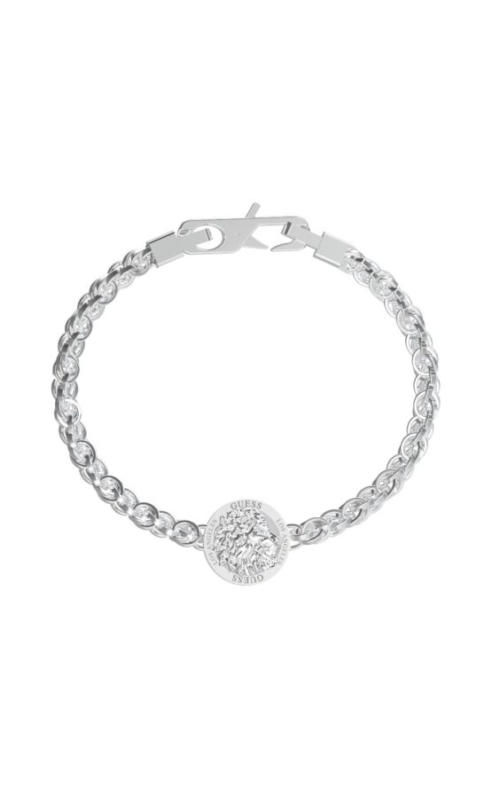 GUESS STEEL LION KING JUMB03012JWSTL Βραχιόλι Ασημένιο Με Λιοντάρι