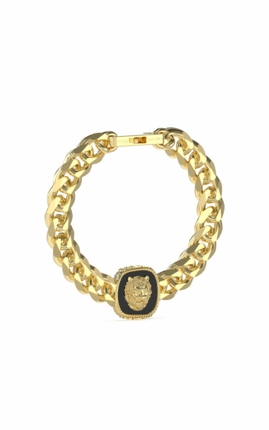 GUESS STEEL LION KING JUMB04001JWYGBKL Βραχιόλι Χρυσό  Με Λιοντάρι