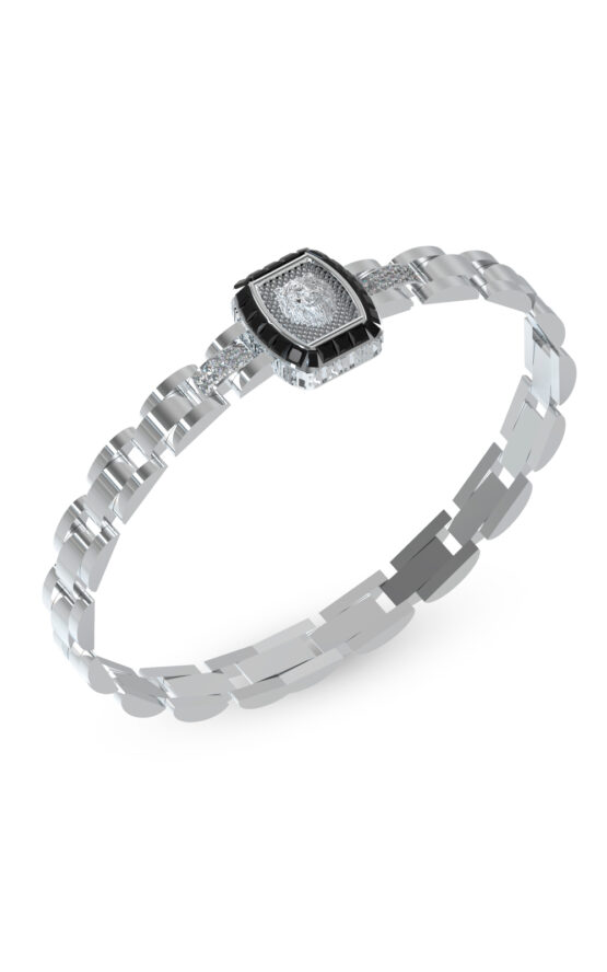 GUESS STEEL LION KING JUMB05003JWSTT/U Βραχιόλι Ασημένιο Με Λιοντάρι Με Πέτρες