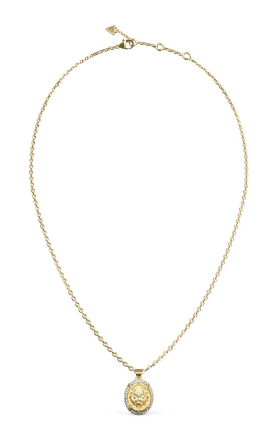GUESS STEEL LIONESS QUEEN JUBN06189JWYGT/U Κολιέ Χρυσό Με Λιοντάρι