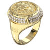 GUESS STEEL LIONESS QUEEN JUBR06192JWYG54 Δαχτυλίδι Χρυσό Με Λιοντάρι Με Πέτρες