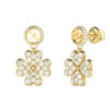 GUESS STEEL LOVE BITES JUBE06045JWYGT/U Σκουλαρίκια Χρυσά Με Κρεμαστό Τετράφυλλο Με Πέτρες