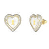 GUESS STEEL LOVE BITES JUBE06065JWYGT/U Σκουλαρίκια Χρυσές Καρδιές Με Πέτρες