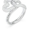 GUESS STEEL LOVE BITES JUBR06055JWRH56 Δαχτυλίδι Ασημένιο Με Καρδιές Με Πέτρες