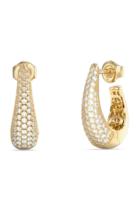 GUESS STEEL MADISON JUBE06429JWYGT/U Κρίκοι Χρυσοί Με Πέτρες