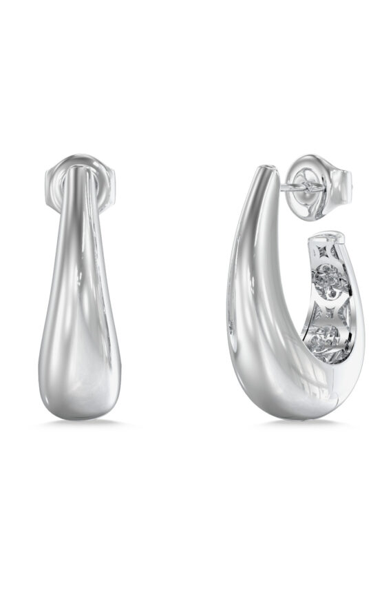 GUESS STEEL MADISON JUBE06430JWRHT/U Κρίκοι Ασημένιοι