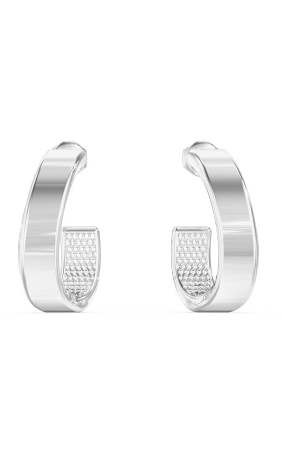 GUESS STEEL MADISON JUBE06434JWRHT/U Κρίκοι Ασημένιοι Με Πέτρες