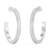 GUESS STEEL MADISON JUBE06435JWRHT/U Κρίκοι Ασημένιοι Με Πέτρες