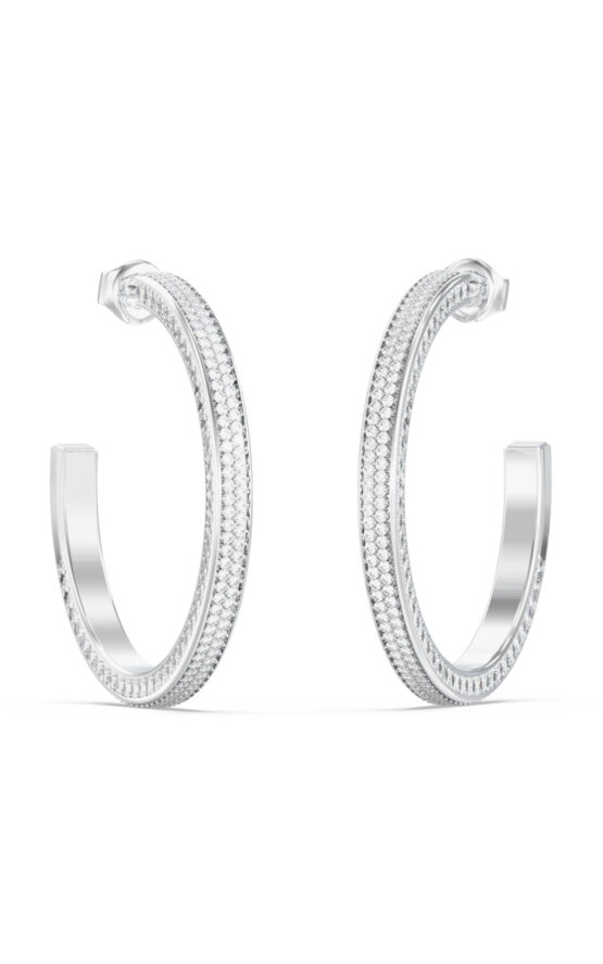 GUESS STEEL MADISON JUBE06435JWRHT/U Κρίκοι Ασημένιοι Με Πέτρες