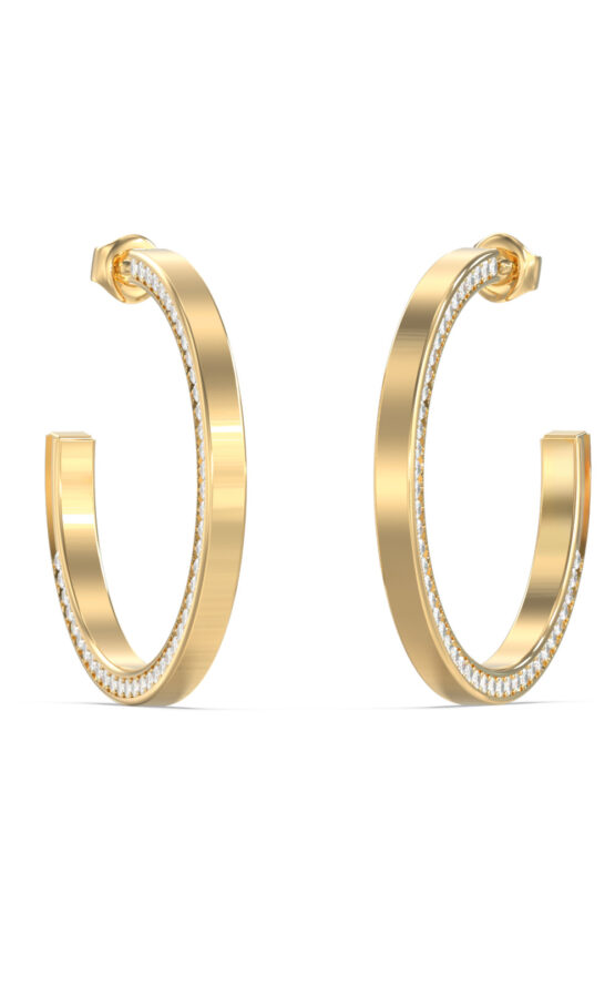 GUESS STEEL MADISON JUBE06437JWYGT/U Κρίκοι Χρυσοί Με Πέτρες