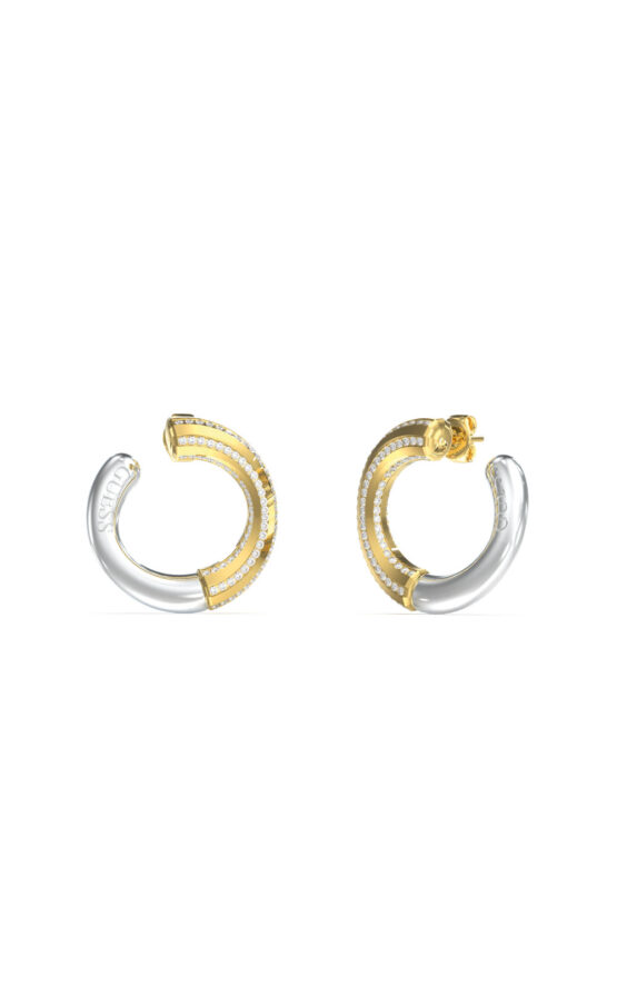 GUESS STEEL MAJORELLE JUBE05376JWYGRHT/U Κρίκοι Δίχρωμοι Με Πέτρες