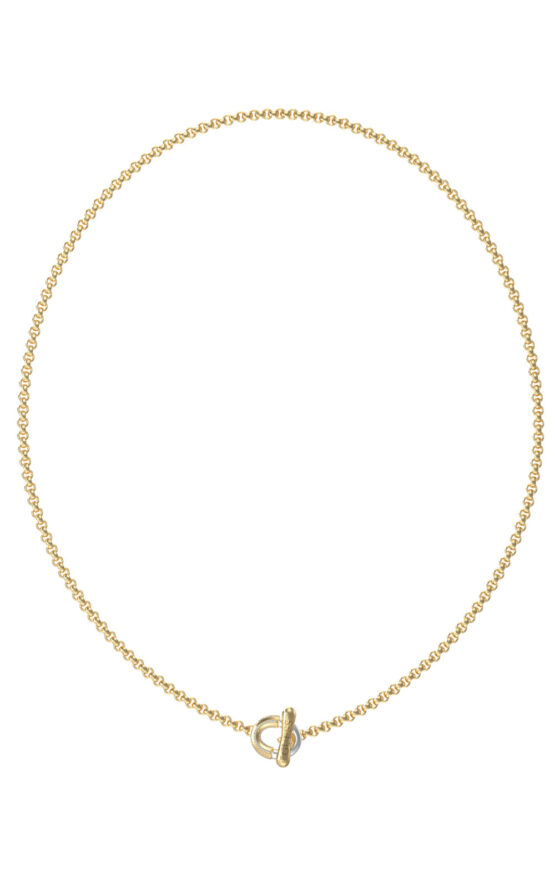 GUESS STEEL MAJORELLE JUBN05371JWYGRHT/U Κολιέ Χρυσό Με Δίχρωμο Σχέδιο Και Λογότυπο