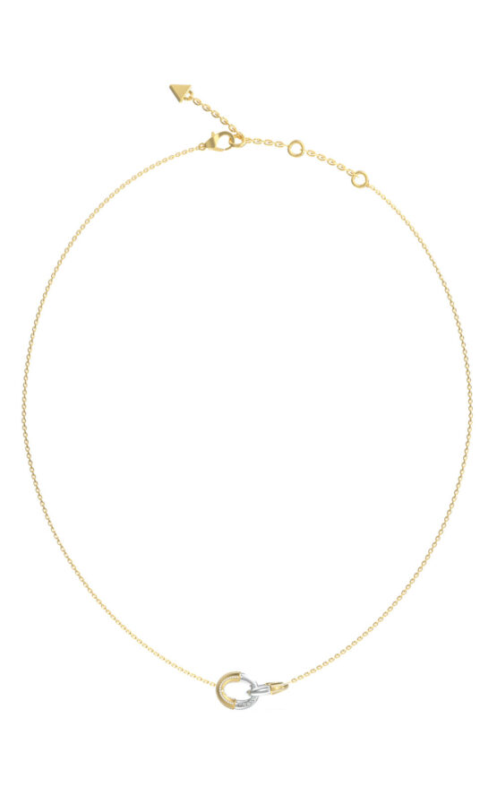 GUESS STEEL MAJORELLE JUBN05373JWYGRHT/U Κολιέ Χρυσό Με Δίχρωμο Σχέδιο