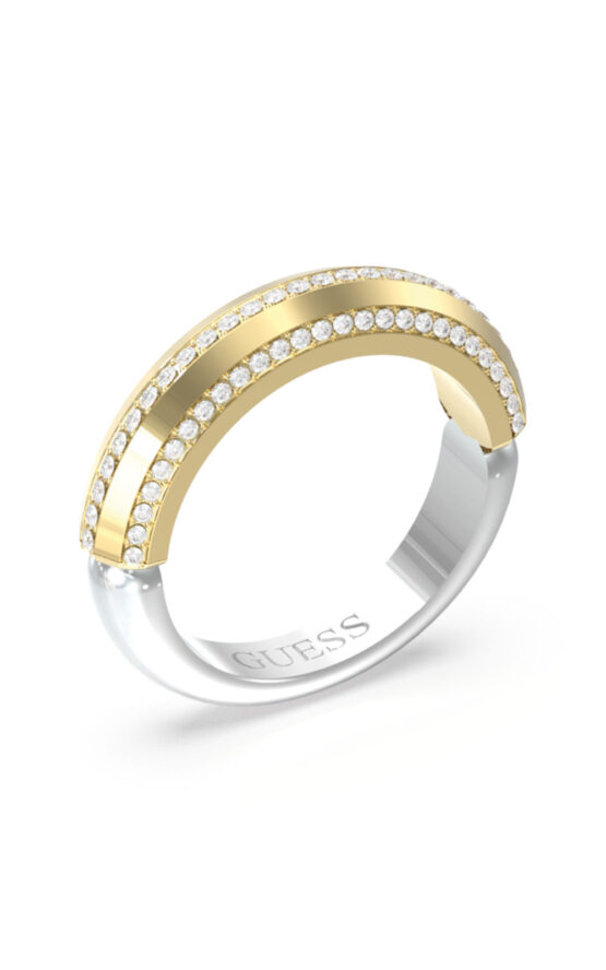 GUESS STEEL MAJORELLE JUBR05370JWYGRH56 Δαχτυλίδι Δίχρωμο Με Πέτρες
