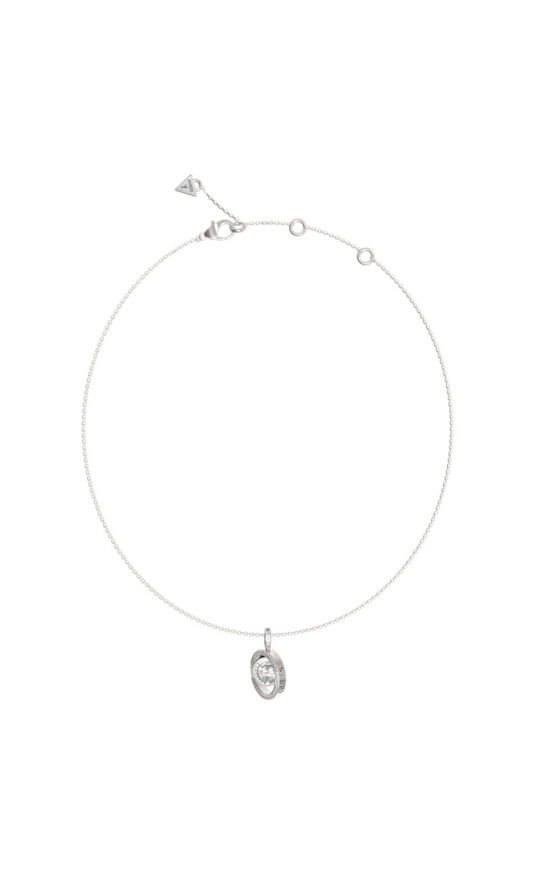 GUESS STEEL M'AMA NON M'AMA JUBN04658JWRHT/U Κολιέ Ασημένιο Με Κρεμαστό Σχέδιο