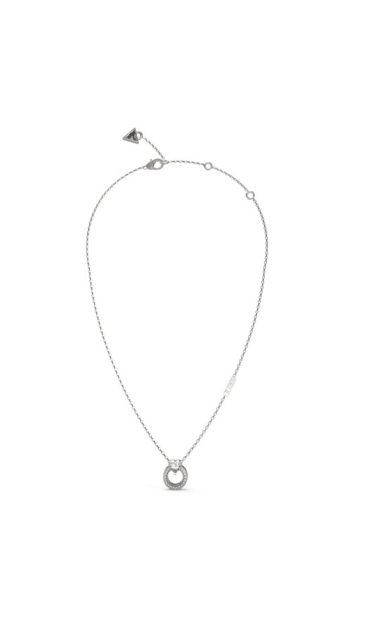 GUESS STEEL M'AMA NON M'AMA JUBN04662JWRHT/U Κολιέ Ασημένιο Με Σχέδιο Και Λογότυπο