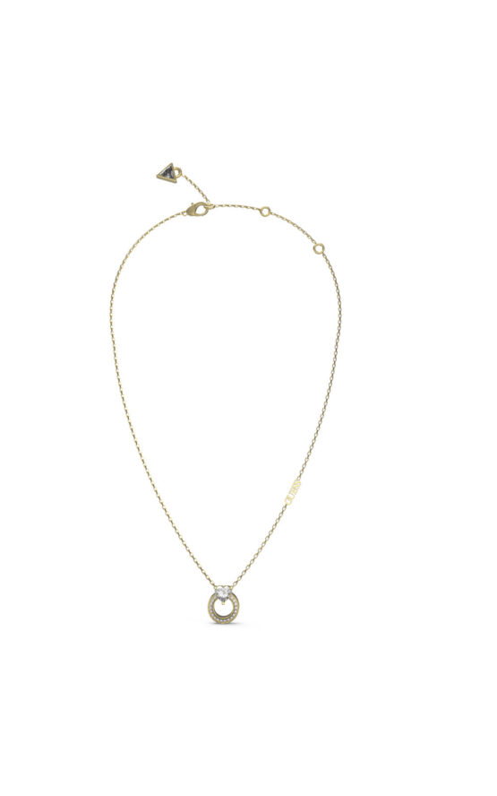 GUESS STEEL M'AMA NON M'AMA JUBN04662JWYGT/U Κολιέ Χρυσό Με Σχέδιο Και Λογότυπο