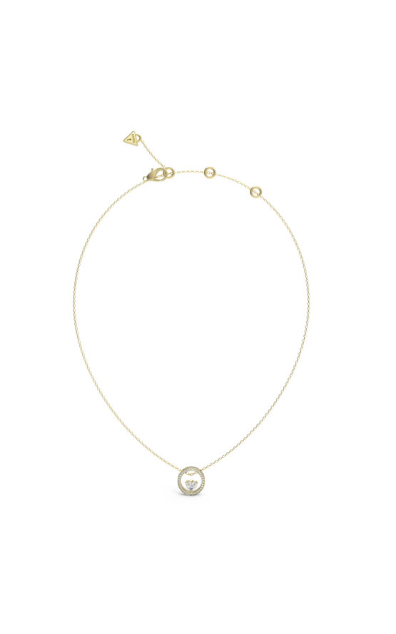 GUESS STEEL M'AMA NON M'AMA JUBN04665JWYGT/U Κολιέ Χρυσό Με Καρδιά