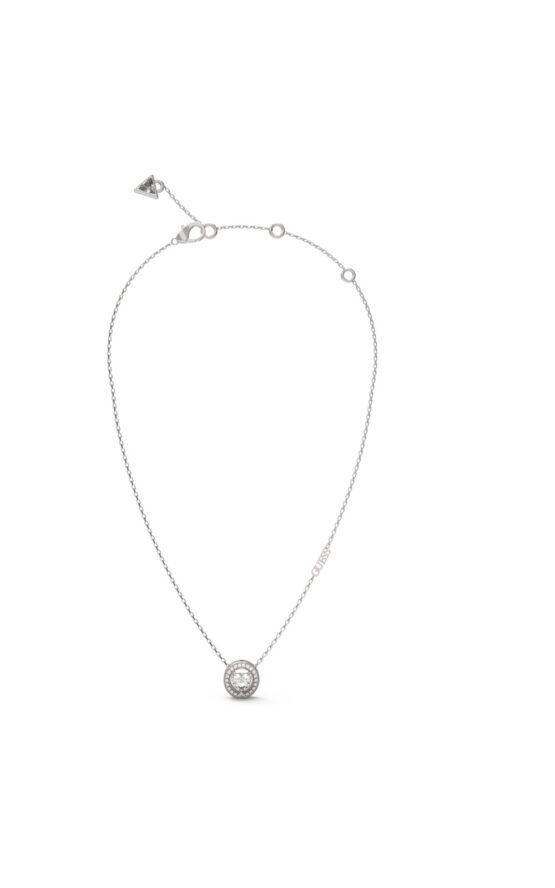 GUESS STEEL M'AMA NON M'AMA JUBN04667JWRHT/U Κολιέ Ασημένιο Με Καρδιά